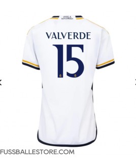 Günstige Real Madrid Federico Valverde #15 Heimtrikot Damen 2023-24 Kurzarm
